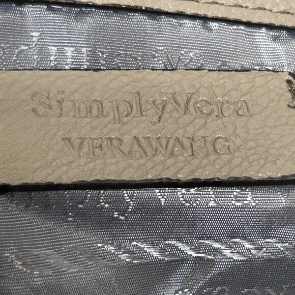 Vera Wang Simply Vera herringbone Cotton Faux Leather Hobo Shoulder Aztec Boho - Picture 13 of 16